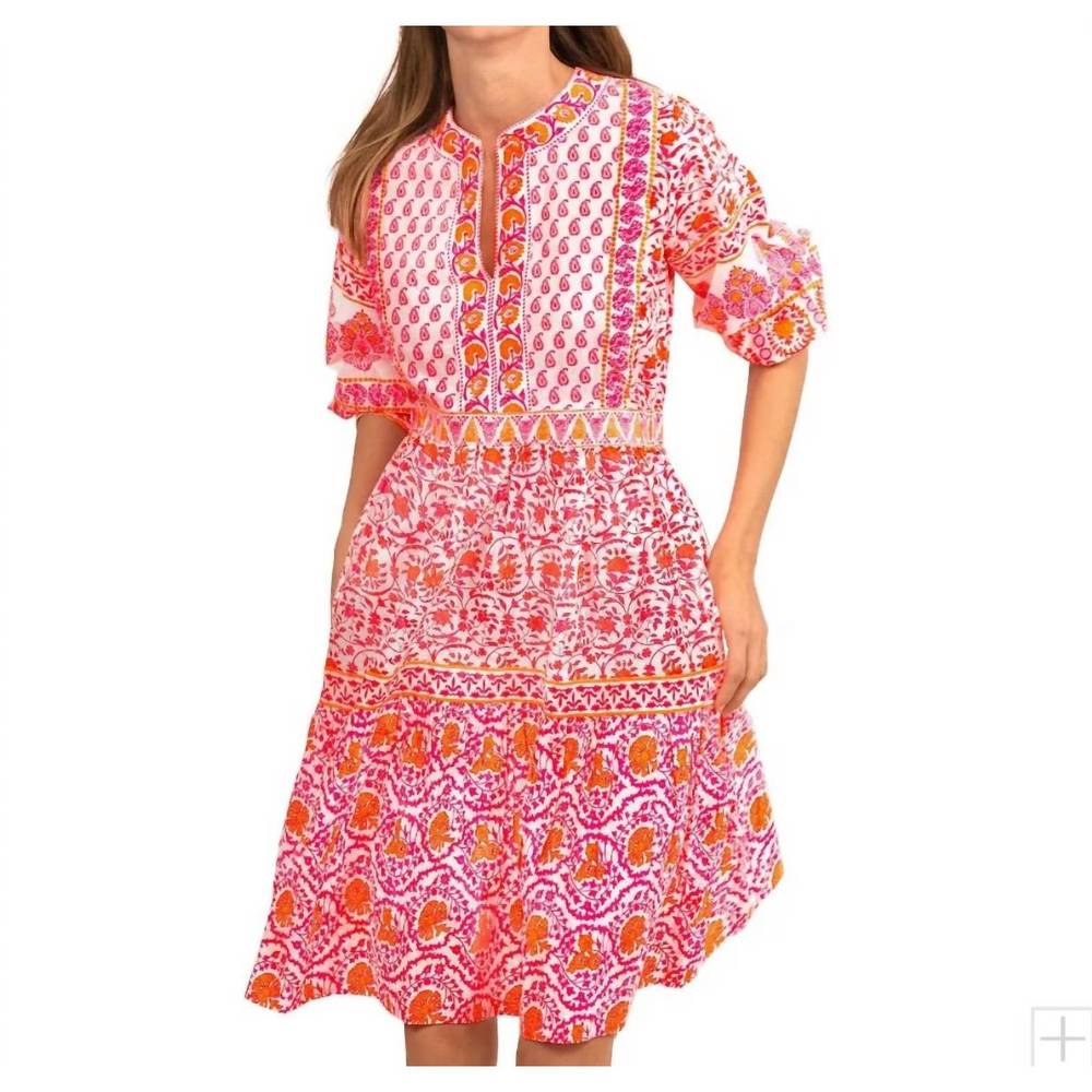 NEW GRETCHEN SCOTT cotton border dress in east india
